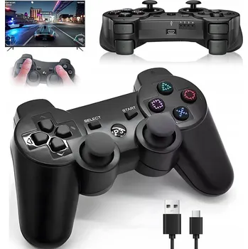 Herní ovladač GAMEPAD PAD KONTROLER BEZDRÁTOVÝ BLUETOOTH PS3 12 TLAČÍTEK VIBRACE