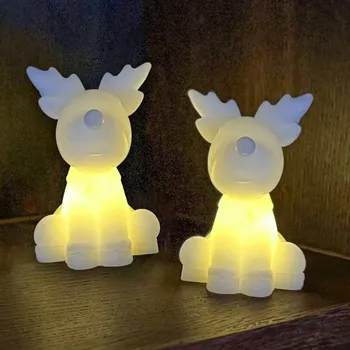 Lampička Sirius LED dekorativní figurka Naja, bílá, výška 9 cm, sada 2 ks, vosk, baterie 1 x LED