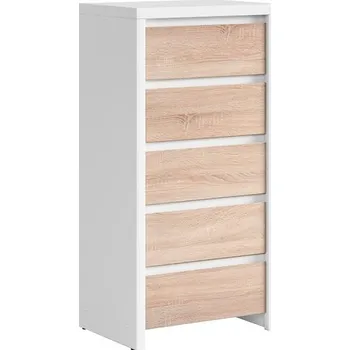 Komoda Komoda Kaspian - Black Red White - BRW Bílý/Dub sonoma 56x113 cm