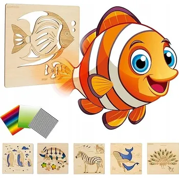 Dřevěná hračka DŘEVĚNÁ MONTESSORI HRAČKA - SKLÁDAČKA, UČENÍ BAREV A TVARŮ PRO DĚTI 2-3 ROKY