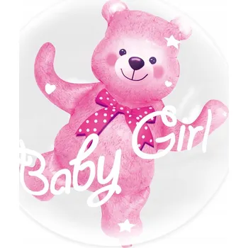 Balónek Balónek s medvídkem Baby Girl růžový 59x69 Cm 1 Ks