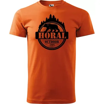 Pánské tričko Sablio Tričko s potiskem Horal - oranžové M