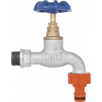 Zahradní hadice LITINOVÝ ZINKOVANÝ KOHOUT 1/2" ZAHRADNÍ S PŘÍPOJKOU NA HADICI VÝPUSTNÝ