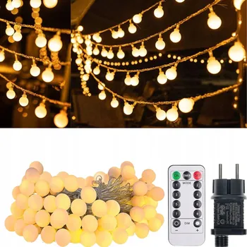 Vánoce 15M LED girlanda do zahrady venkovní IP44 koule kuličky světýlka osvětlení