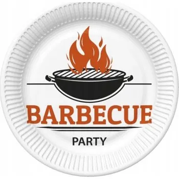 Party nádobí MAKI PAPÍROVÉ TALÍŘKY barbecue party 8KS dekorace narozeniny 22cm gril