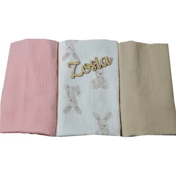 látková plena MUŠELÍNOVÉ PLENY PLENKY PREMIUM SET 3ks 75x75 KOMPLET