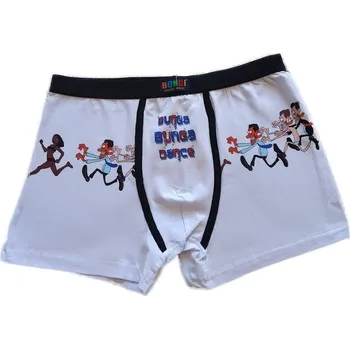Pánské spodní prádlo Pánské vtipné boxerky BONDI "Bunga Bunga Dance" Barva: hnědá, Velikost: M