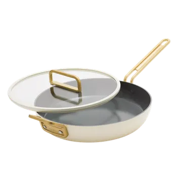 Pánev GreenPan Nepřilnavá keramická pánev s poklicí, Stanley Tucci, Ø 30 cm, krémová CC007802-004