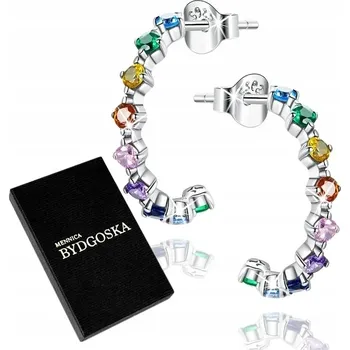 Náušnice STŘÍBRNÉ NÁUŠNICE POKOVENÉ RHODIEM BAREVNÉ ŠROUBOVACÍ PECKY