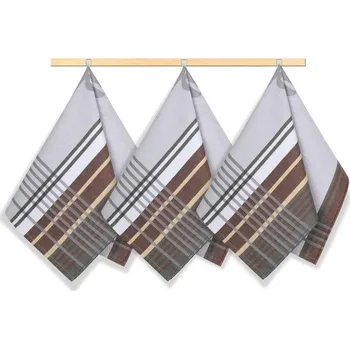 Utěrka Kuchyňské utěrky - sada 3 kusů Šedá,Hnědá - 50x70 cm