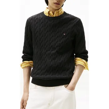 Pánský svetr Tommy Hilfiger svetr MW0MW13382 BDS černý kulatý velikost XXL