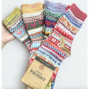 Dámské ponožky MIX 4 KUSY Dámské Ponožky TERMO VLNA 35-38