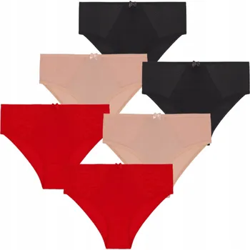 Dámské spodní prádlo 6 x Kalhotky Dámské Klasické Bavlna Bikini Kalhotky se síťkou Mašle MORAJ S