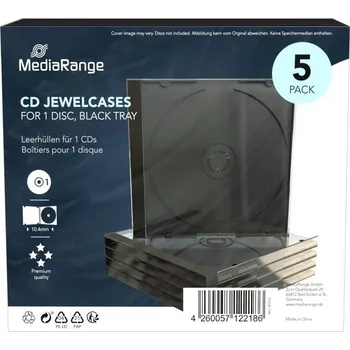 Mediarange BOX31 obal na 1 CD/DVD 5 ks černý