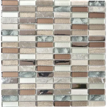 Obklad Mozaika WzorcowniaStudio 29,8 x 30,4 cm, odstíny šedé a stříbrné