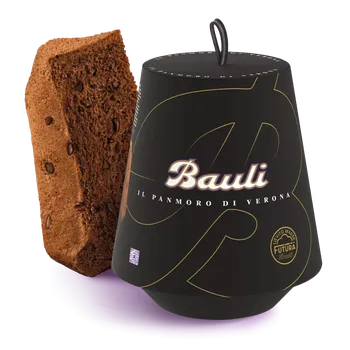 Pečivo Bauli Pandoro 750 g CACAO - italská kynutá bábovka - kakaová s kousky čokolády (tradiční italská bábovka v kakaové variantě / v papírovém boxu s poutkem)