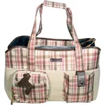 Taška kostkovaná - Pink M: 46x20,5x33 cm