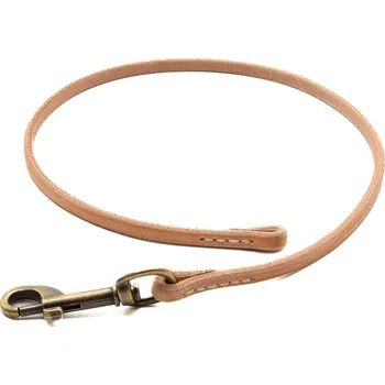 Vodítko pro psa Morko Kožené vodítko bez poutka, přírodní kůže 7mm, kování staromosaz cm: 40 cm