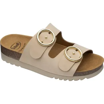 Dámská zdravotní obuv Scholl MALIBU' 2 STRAPS dámské zdravotní pantofle béžové s technologií Bioprint