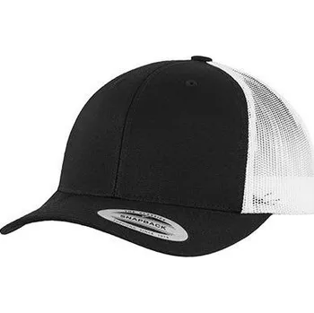 Kšiltovka Flexfit Dvoubarevná retro Trucker 6-panelová kšiltovka se síťkou Barva: černá - bílá FX6606T