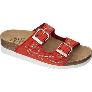 Dámská zdravotní obuv Scholl MALAREN dámské zdravotní pantofle červené s technologií Bioprint Adapta