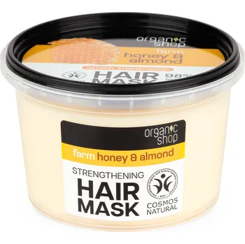 Vlasová regenerace Organic Shop Posilující vlasová maska Med a mandle (Strengthening Hair Mask) 250 ml + 2 měsíce na vrácení zboží
