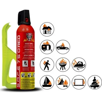 Hasicí přístroj Hasicí sprej SAFE 750 RED 750ml pěnový plus držák 75F