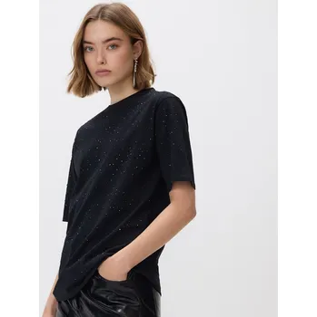 Dámské tričko Reserved - Triko se strassem - černý - 372IK-99X - 372IK-99X-L