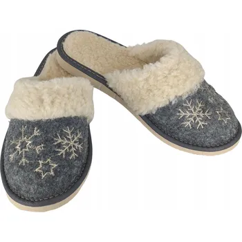 Dámská obuv Pantofle Horalské Filcové Zimní Vlněné Pantofle Teplé Domácí 37