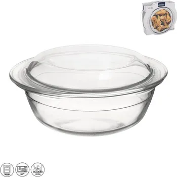 Hrnec Pekáč borosil. sklo kulatý pr. 23 cm, 26,5x11 cm víko