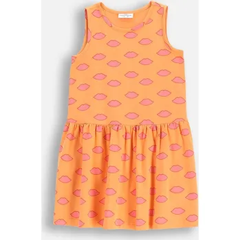 Dětská móda Dívčí šaty Coccodrillo oranžová barva, mini, EVERYDAY GIRL WC5129303VGC 22X, vel. 134