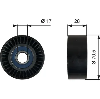 Vratná/vodicí kladka, klínový žebrový řemen GATES T36759