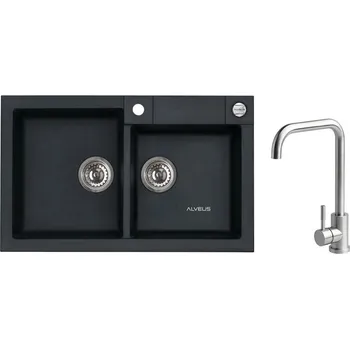 Granitový dřez Alveus SET ALVEUS ROCK 90 - 91+ BATERIE ANGEL CHROM SETA20107