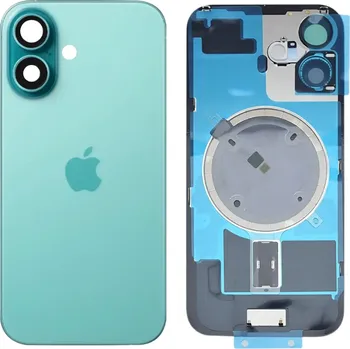 Náhradní díl pro mobilní telefon Apple iPhone 16 - Náhradní zadní sklo housingu se sklíčkem kamery a Magsafe (Teal - Green)