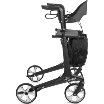 Chodítko pro seniory Ultralehké karbonové 4-kolové chodítko FUTURO černé