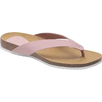 Dámské žabky Scholl TIST 2.0 světle růžové dámské zdravotní žabky nubuk s Bioprint stélkou