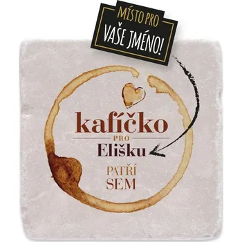 Digitální fotoaparát Mramorový tácek - Kafíčko patří sem s vlastním textem