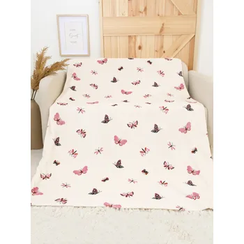Deka mikroplyš Exclusive 150 × 200 cm – Motýlci béžové