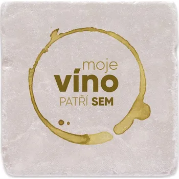 Digitální fotoaparát Mramorový tácek - Moje víno patří sem - bílé