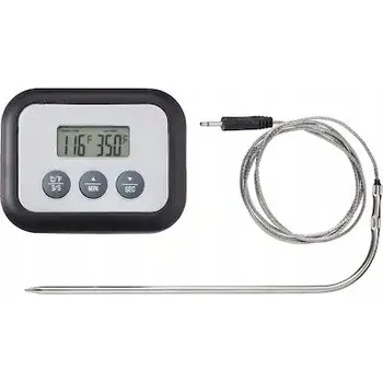 Domácí teploměr DIGITÁLNÍ TEPLOMĚR S ČASOVAČEM NA MASO ČERNÝ IKEA