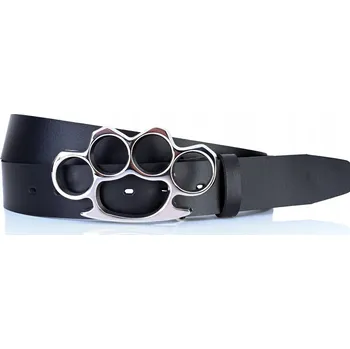 Opasek KOŽENÝ Pásek Pánský 4cm Jeans Černý Univerzální Dámský KASTET