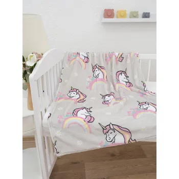 Dětská deka Dětská deka do postýlky mikroplyš Exclusive 80 × 100 cm – Jednorožec