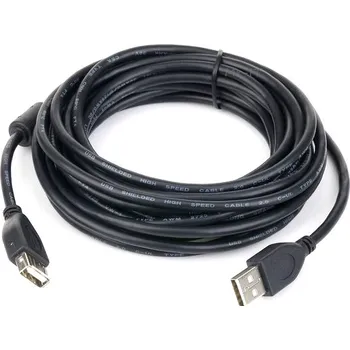 Kabel do PC GEMBIRD Kabel USB 2.0 A-A prodlužovací 4,5m (černý, HQ s ferritovým jádrem) CCF-USB2-AMAF-15