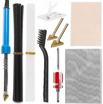 Svářečka SVÁŘEČKA PLASTŮ PÁJEČKA ŽEHLIČKA 80W SADA 9 DÍLŮ SPOJOVACÍHO MATERIÁLU TECHREBAL