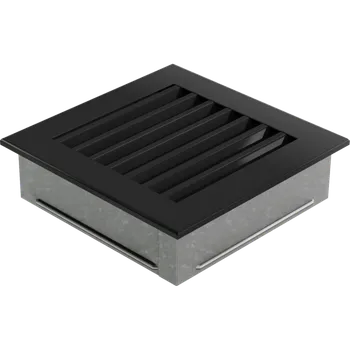 Krbová obestavba KRATKI Krbová mřížka Fresh s pevnou neprůhlednou žaluzií 17x17cm-černá