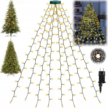 Vánoční dekorace VÁNOČNÍ OSVĚTLENÍ NA STROMEČEK 280 LED VENKOVNÍ VNITŘNÍ BÍLÁ TEPLÁ SVÁTEČNÍ