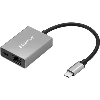 Notebook Sandberg USB-C Gigabit adaptér šedá (136-60)