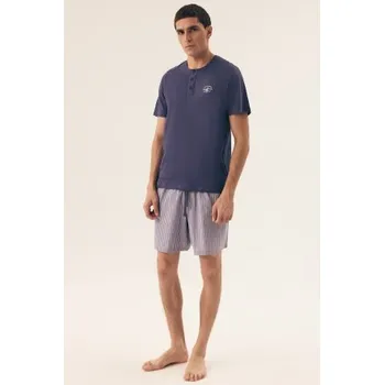 Pánské pyžamo Pánské pyžamo Henderson Octave - bavlna Modrá M