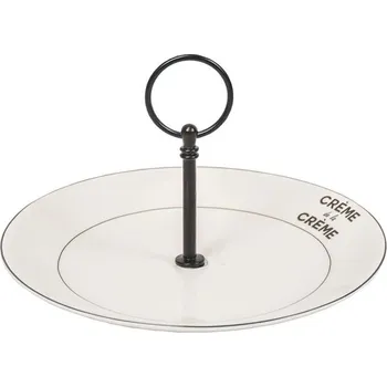 Krémový porcelánový etažér talíř Crème de la Crème - Ø 20*12 cm