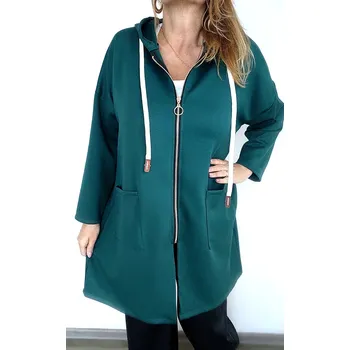 Dámský kabát Made in Italy Dámský mikinový kabátek ROBERTA UNI, barva zelená
